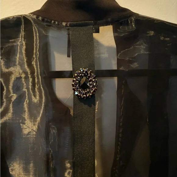 Jane & John by Tricotto Sheer Jacket w Vintage Rhinestones XL - Picture 11 of 14